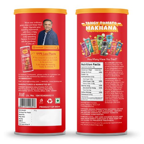 Farmley Tangy Tomato Makhana Roasted In Olive Oil