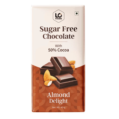 Lo Foods Dark Chocolate Bar Almond Delight Premium Sugar Free Chocolate Rich Healthy Chocolates