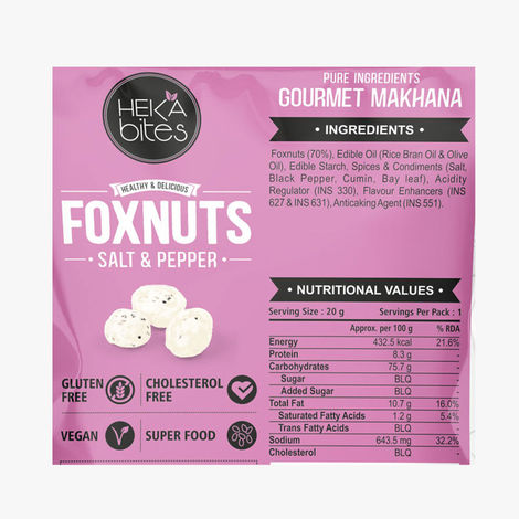 Heka Bites Roasted Makhana Himalayan Pink Salt