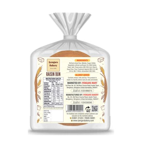 Iyengars Bakery Raisin Bun