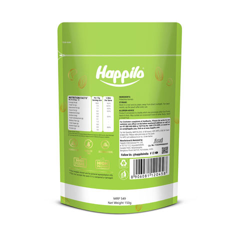 Happilo Premium Unsalted Pista Kernels|Dry Fruits