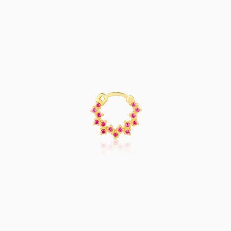 Giva Golden Zig-Zag Red Nose Ring