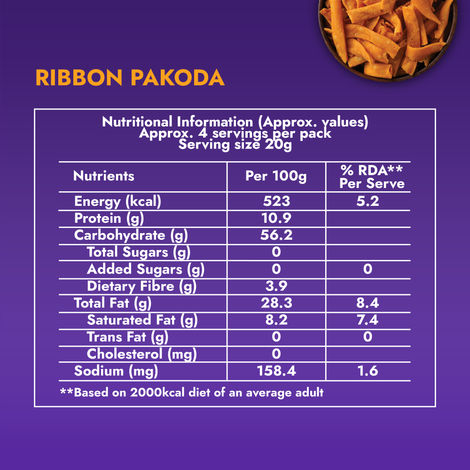 Sweet Karam Coffee Ribbon Pakoda Namkeen Snacks - No Palm Oil, No Preservatives
