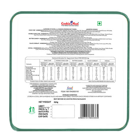 Cookie Man Premium Assorted Cookies Biscuits Gift Tin Pack