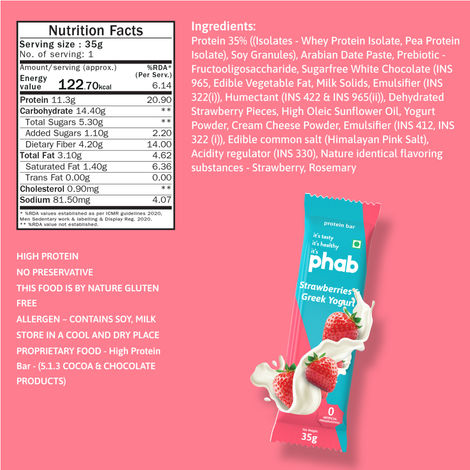 Phab Protein Bar Strawberries & Greek Yogurt protein
