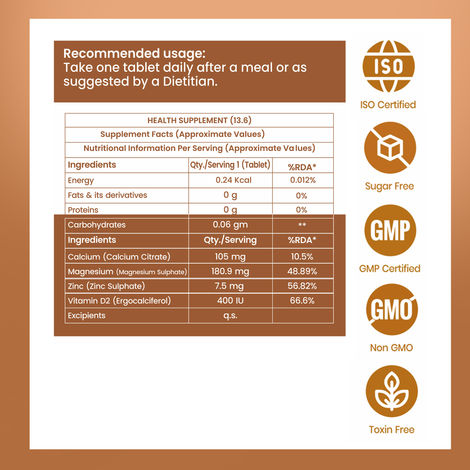 Dr. Morepen Calcium+ Advanced with Vitamin D2 Supports Muscle Function & Bone Health