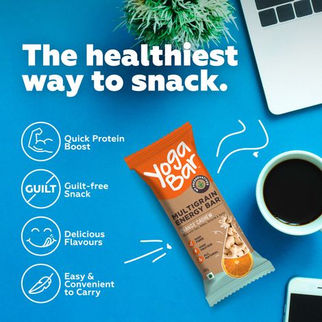 Yogabar Multigrain Energy Bar (Pack of 6) with Fruits, Nuts, Oats and Millets