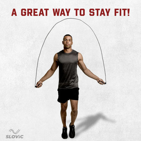 Slovic Adjustable Skipping Rope Tangle Free for Women, Men and Kids - for Gym and Exercise