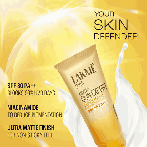 Lakme Sun Expert SPF 30 PA++ Super Matte Lotion Sunscreen, Lightweight, Non Sticky
