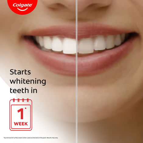 Colgate Visible White Toothpaste Teeth Whitening Starts in 1 week, Safe on Enamel, Stain Removal