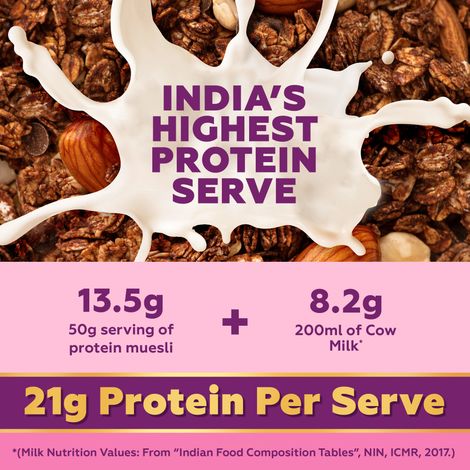 Yoga Bar Super High Protein Muesli | With Probiotics and Whey | No Refined Sugar | Choco Almond