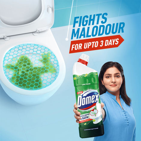 Domex Lime Fresh Toilet Cleaner | Fights Odour for Upto 3 Days