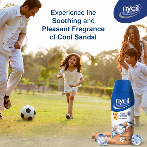 Nycil Germ Expert Prickly Heat Powder - Cool Sandal, (Get Cool Sandal 60g Free)