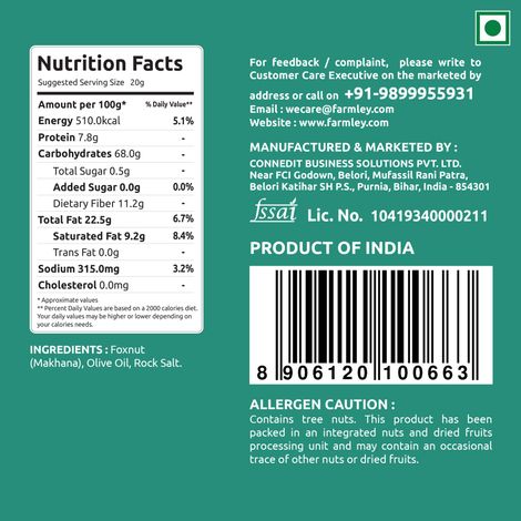Farmley Himalayan Salted Makhana Roasted In Olive Oil