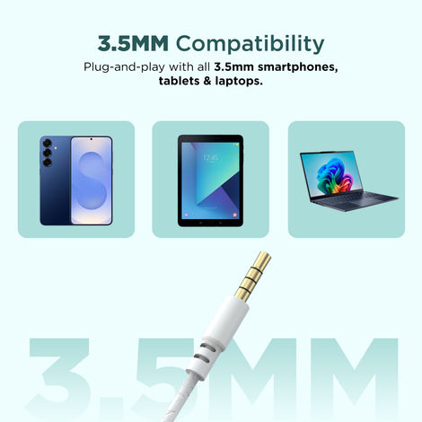 Aroma HF508 - 3.5mm Jack Clear Hi-Fi Sound, Deep Bass Wired Earphone | White