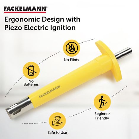 Fackelmann ABS Material Gas Stove Lighter | Ergonomic Design | Colour May Vary