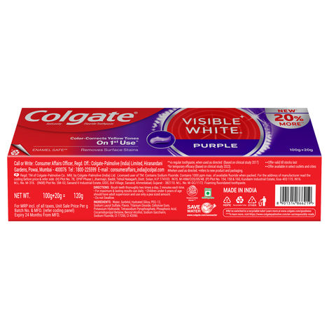 Colgate Visible White Purple Toothpaste | Color-Corrects Yellow Tones