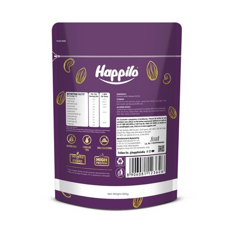 Happilo Premium Whole Cashew Nuts|Whole Kaju|Dry Fruits