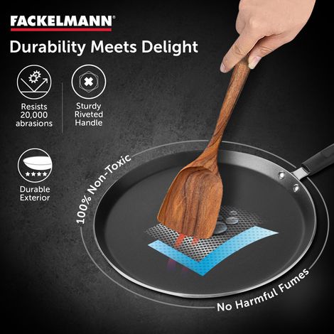 Fackelmann Quartz Nonstick Flat Tawa 25Cm, Induction, German Tech, Paratha, Omelette, Dosa