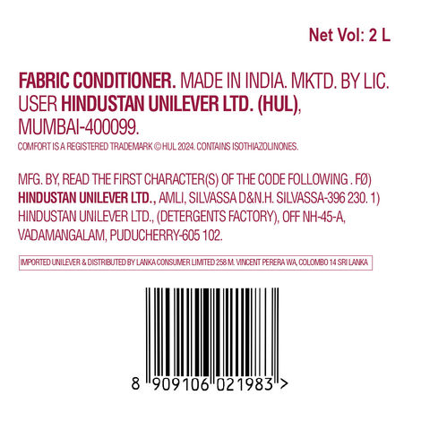 Comfort Lily Fresh After Wash Fabric Conditioner Bottle