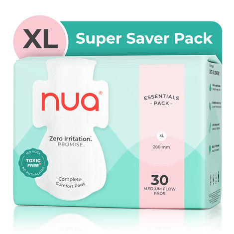 Nua Complete Comfort Sanitary Pads for Medium Flow| XL