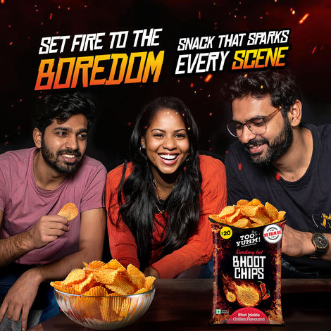 Too Yumm! Bhoot Potato Chips Spicy Chilli Flavour Chips | No Palm Oil Snacks