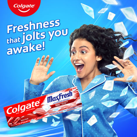 Colgate MaxFresh Toothpaste, Red Gel Paste with Menthol for Super Fresh Breath (Spicy Fresh)