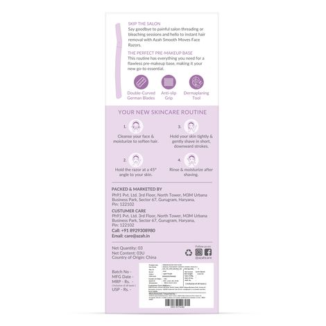 Azah Dermaplaning Reusable Face Razor for Women