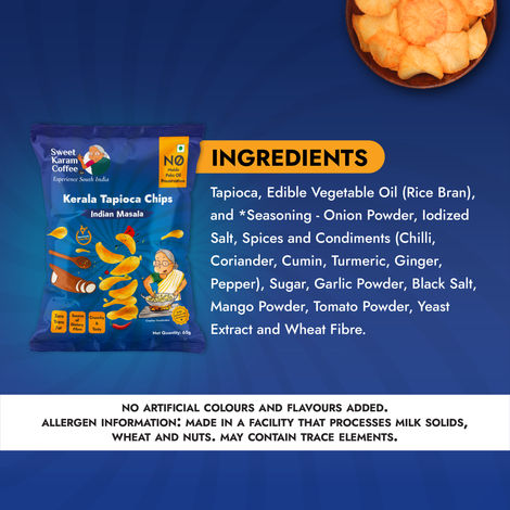 Sweet Karam Coffee Indian Masala Tapioca Chips - No Palm Oil