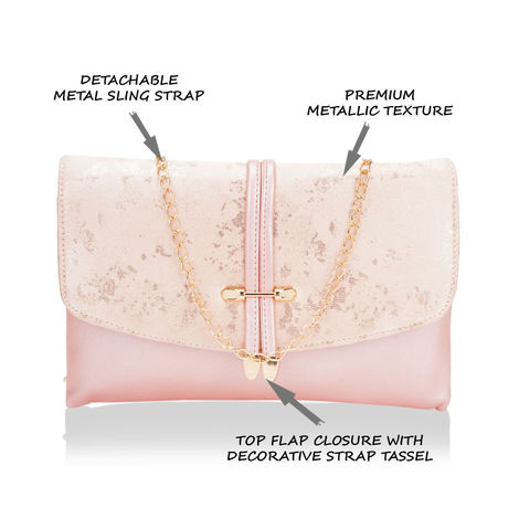 Lavie Women's Chirpy Envelope Clutch | Small | Light Pink