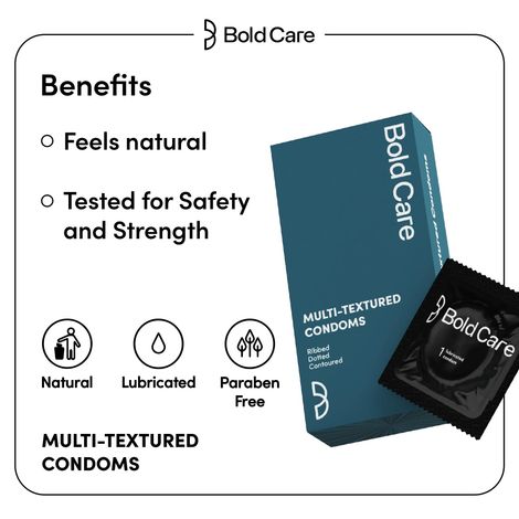 Bold Care Multi-Textured Condoms - Ribbed, Dotted, & Contoured