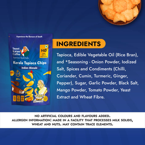 Sweet Karam Coffee Indian Masala Tapioca Chips - No Palm Oil