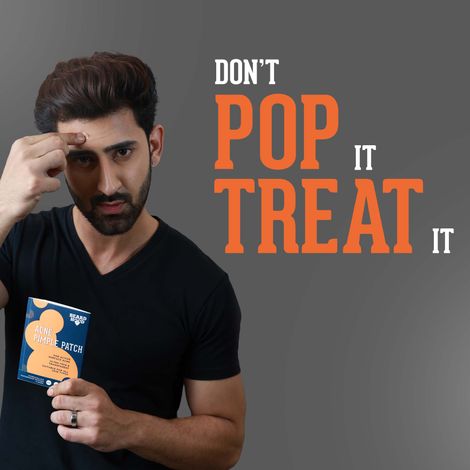 Beardhood Acne Pimple Relief Patches For Active Surface Acne, Hydrocolloid, Invisible & Waterproof