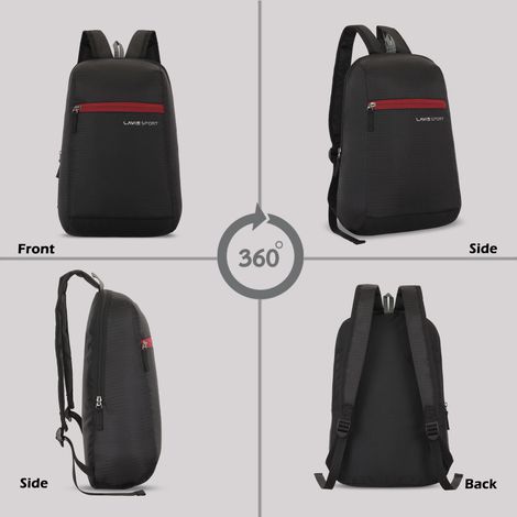 Lavie Sport Unisex Solid Polyester 11 L Casual Backpack | Black - S