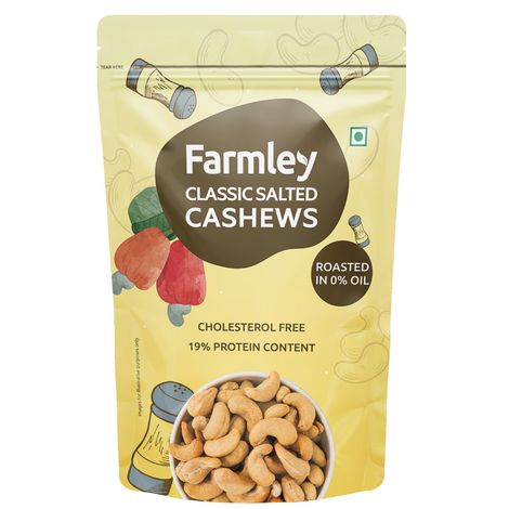 Farmley Classic Salted and Roasted Cashews | Kaju Snacks
