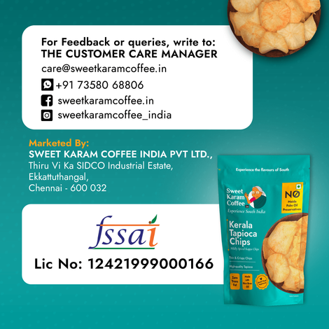 Sweet Karam Coffee Classic Tapioca Chips - No Palm Oil