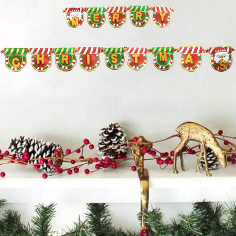 Merry Christmas Paper Banner, Assorted Color & Design