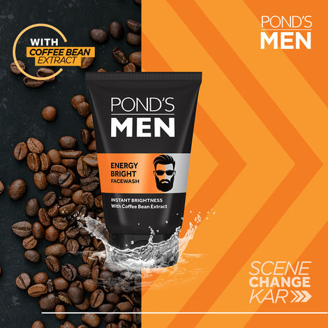 Pond's Men Energy Bright Anti-Dullness Facewash With Coffee Bean