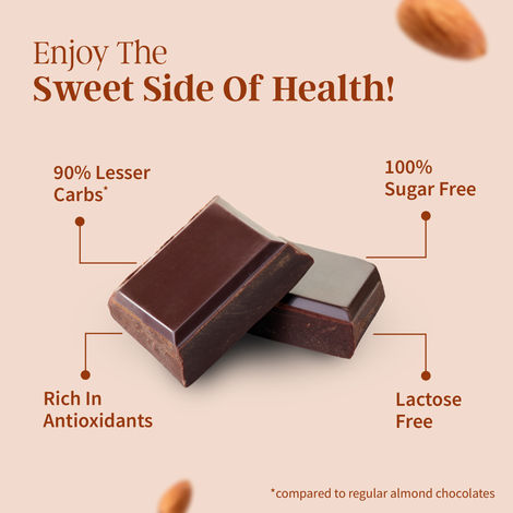Lo Foods Dark Chocolate Bar Almond Delight Premium Sugar Free Chocolate Rich Healthy Chocolates