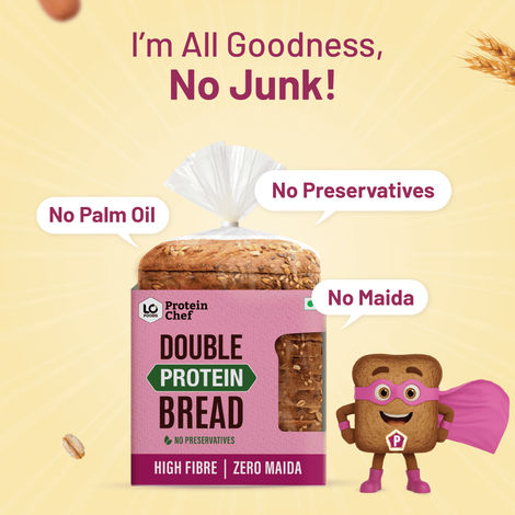 Protein Chef Double Protein Bread (No Maida, Multigrain Brown Bread) - Made with MP Sharbati Wheat