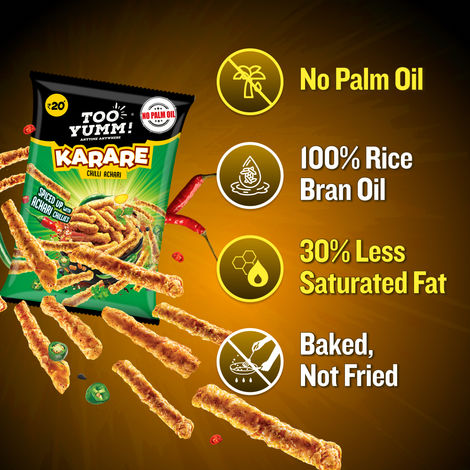 Too Yumm! Karare Chilli Achari Flavour | Tangy | No Palm Oil Crisps
