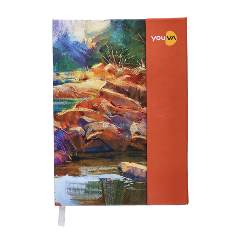 Navneet Youva Magnetic Single Line A5 Size Case Bound 192 Pages Notebook 14.8 x 21 cm - Assorted