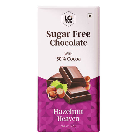 Lo Foods Dark Chocolate Bar Hazelnut Premium Sugar Free Chocolate Rich Healthy Chocolates
