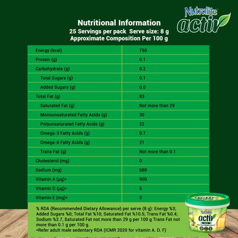 Nutralite Activ Plant Based Buttery Spread - Olive