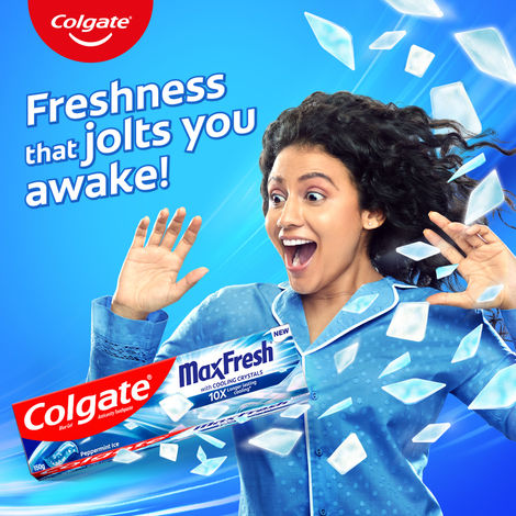 Colgate MaxFresh Toothpaste, Blue Gel Paste with Menthol for Super Fresh Breath (Peppermint Ice)