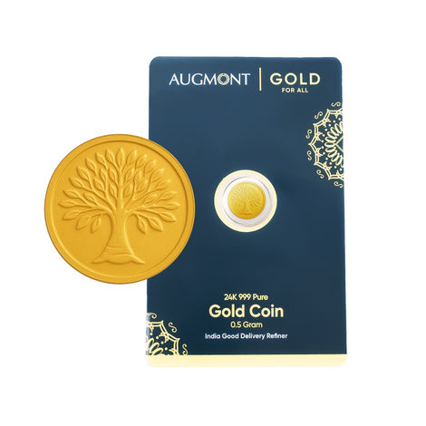 24 Karat 999 Pure Gold Coin | 0.5 g | Augmont
