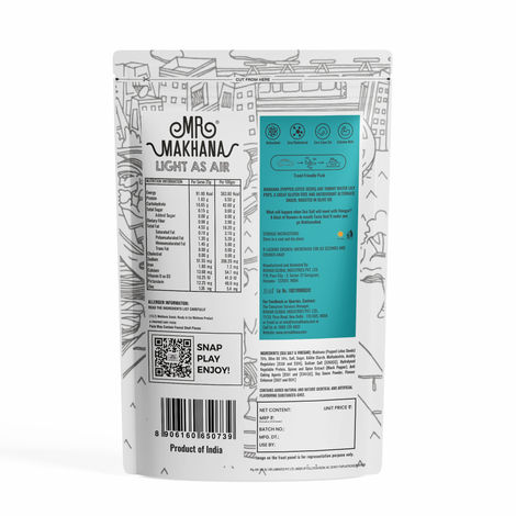 Mr Makhana Fox Nuts Sea Salt And Vinegar - Popped Lotus Seeds | Roasted In Olive Oil