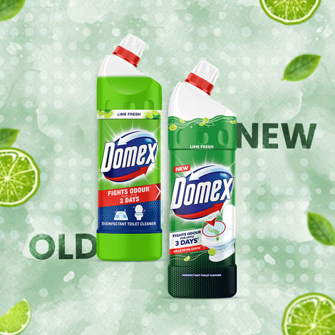 Domex Lime Fresh Toilet Cleaner | Fights Odour for Upto 3 Days