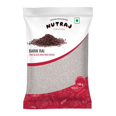 Nutraj Classic Barik Rai (Fine Black Mustard Seeds) - Pouch