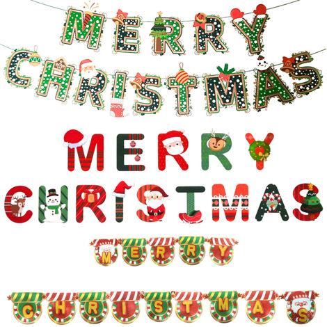 Merry Christmas Paper Banner, Assorted Color & Design